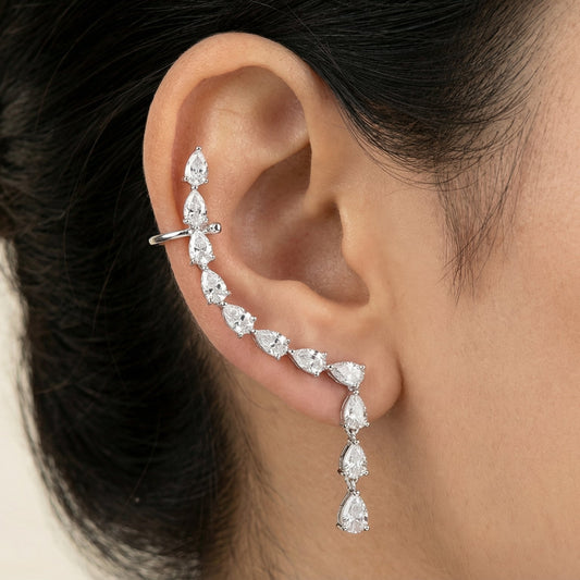 CRYSTAL CASCADE EARCUFF