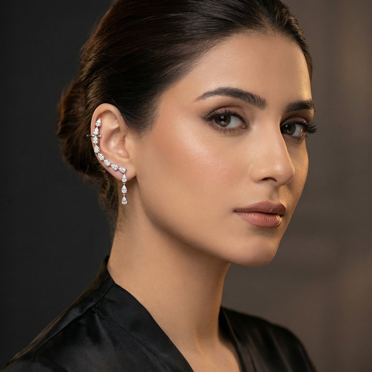 CRYSTAL CASCADE EARCUFF