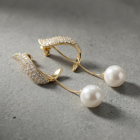 CRYSTAL PEARL EARRING