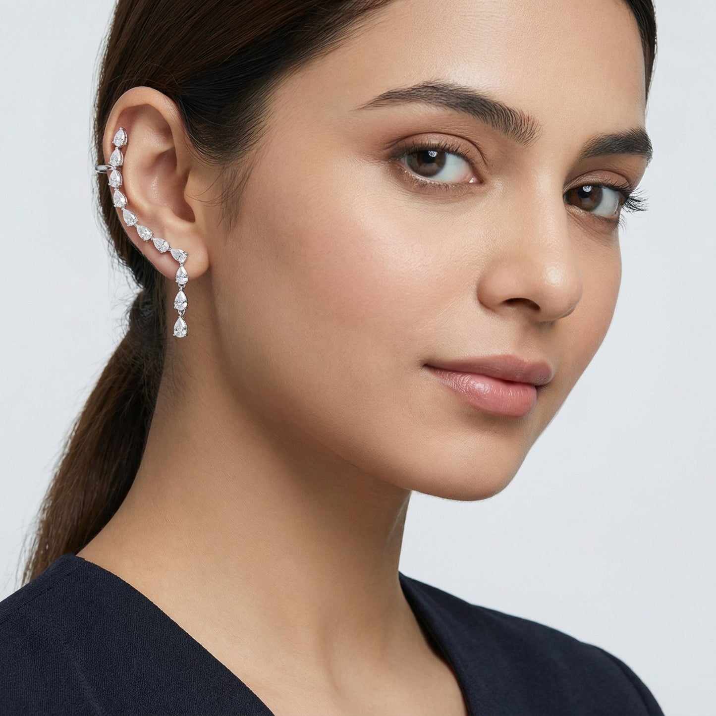 CRYSTAL CASCADE EARCUFF